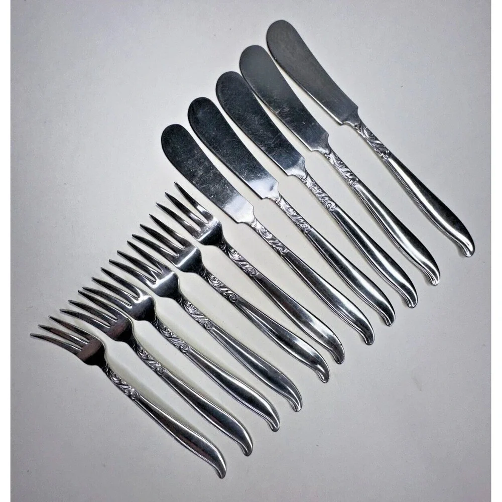 Acsons Dignity Stainless Flatware Silverware 11 Pc Cocktail Fork Butter Knives‎